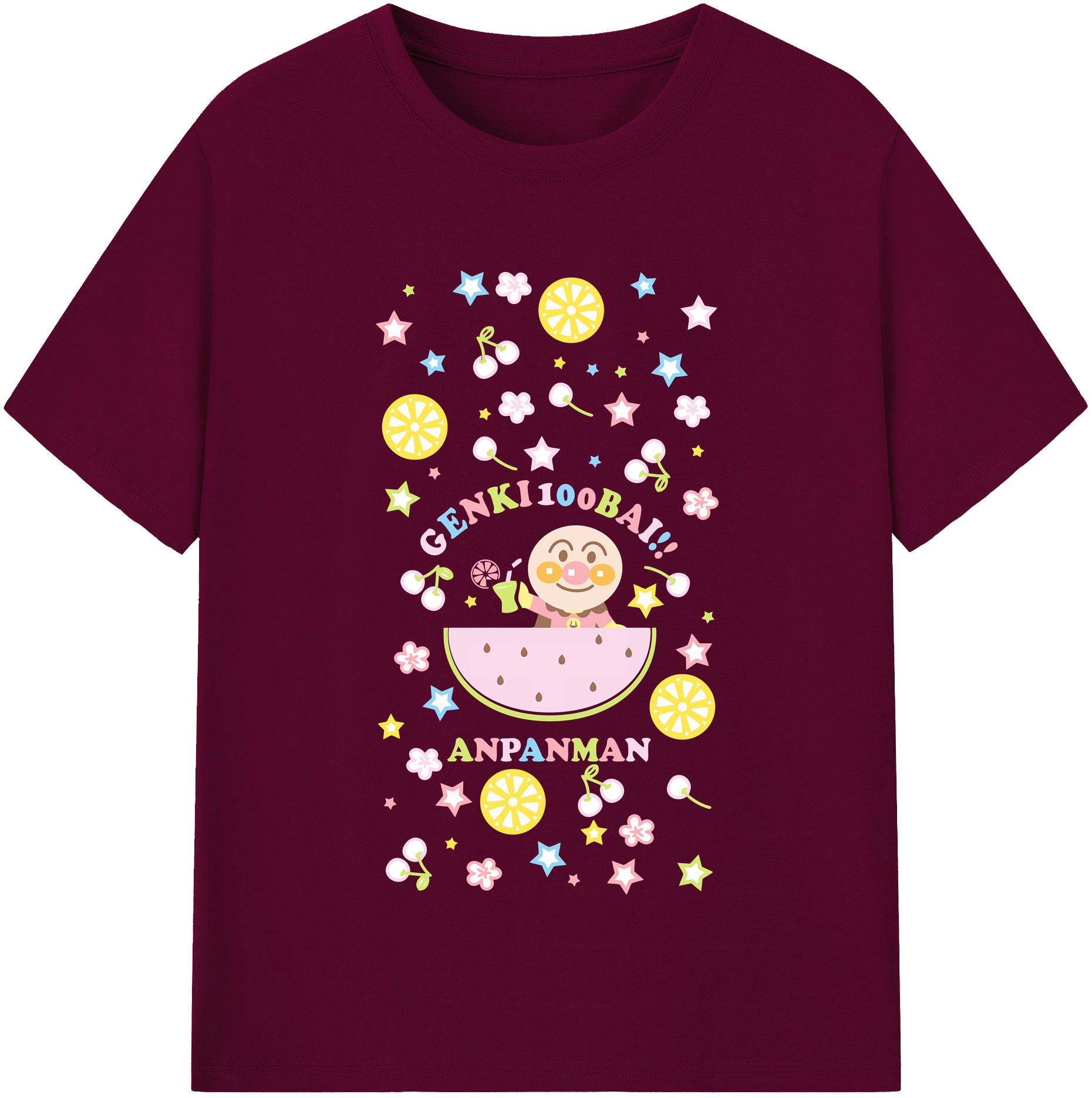 （画像用） アンパンマン Anpanman レディースカジュアルプリントTシャツ（綿100％）